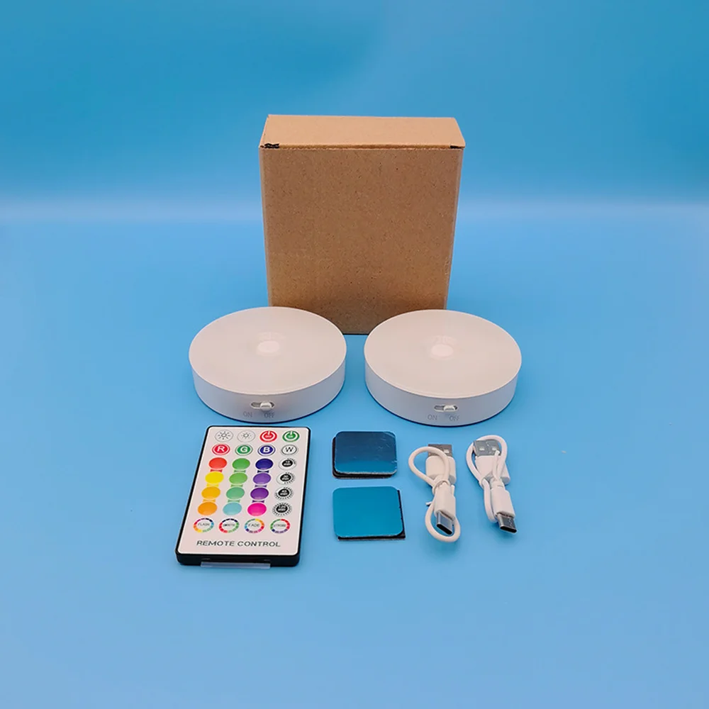 USB Rechargeable Magnetic RGB Night Lamp RGB White Led Night Light with Remote Control Dimmable Lamp Spotlight Fr Display Closet