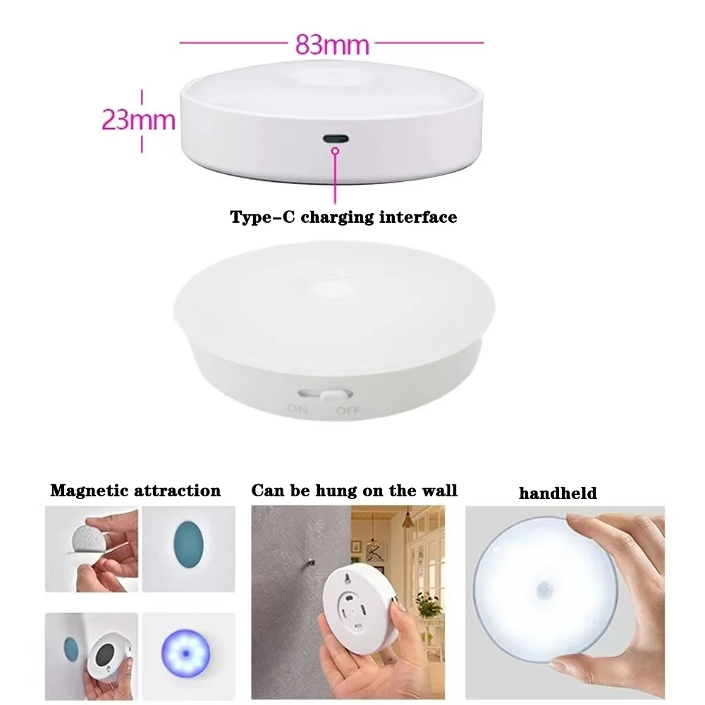 USB Rechargeable Magnetic RGB Night Lamp RGB White Led Night Light with Remote Control Dimmable Lamp Spotlight Fr Display Closet