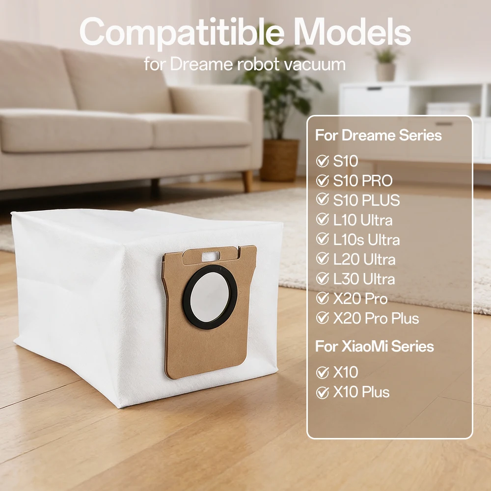 Dust Bag Compatible with Dreame L10s/L10/L20 Ultra S10/S10PRO for Xiaomi X10 X20 Pro/X20 Pro Plus Replacement Bag Accessories