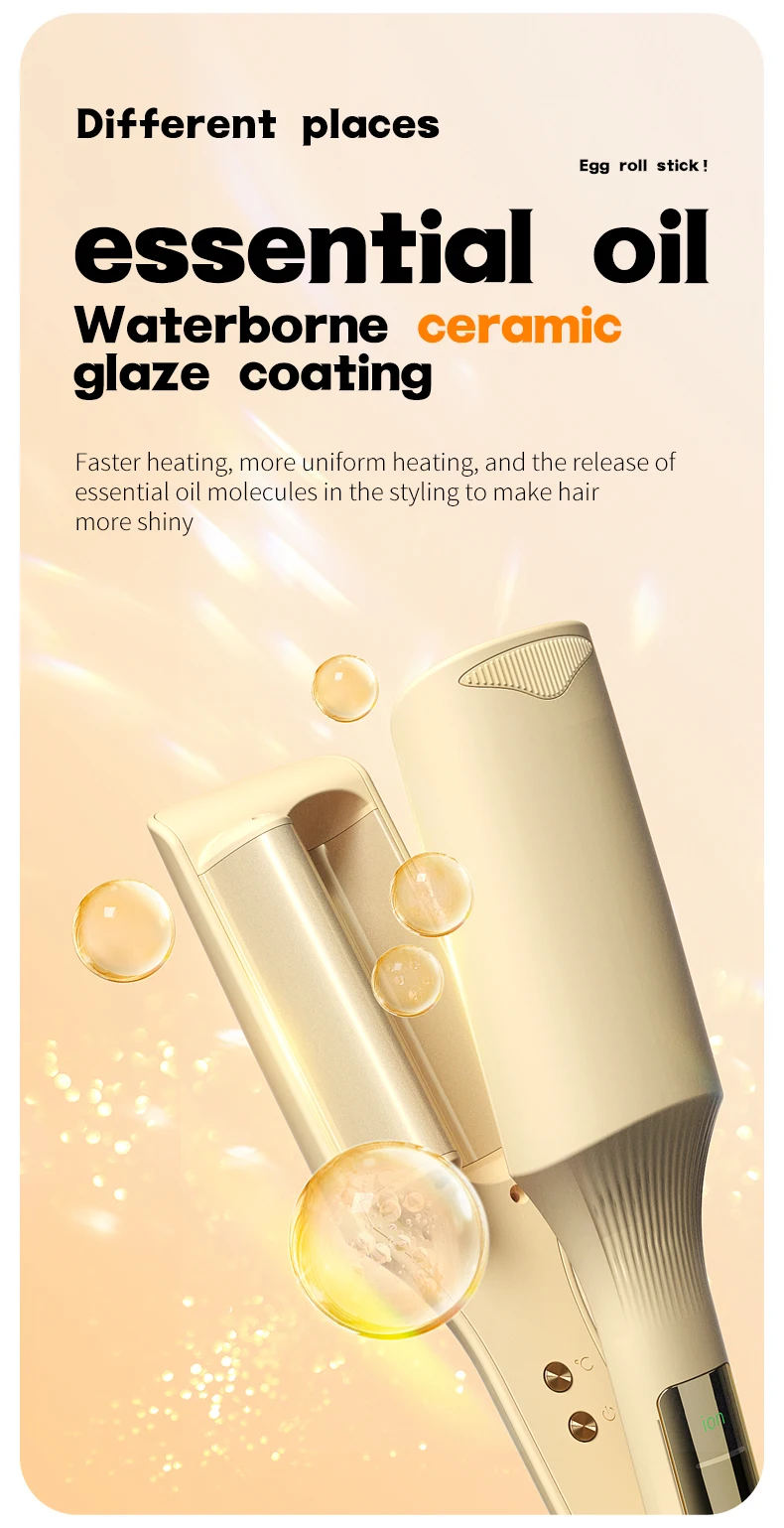 32mm Hair Wave Curling Iron Professional French Egg Roll Hair Curler Corrugated Wavy Styler Fast Heating Volumizing Styling Tool