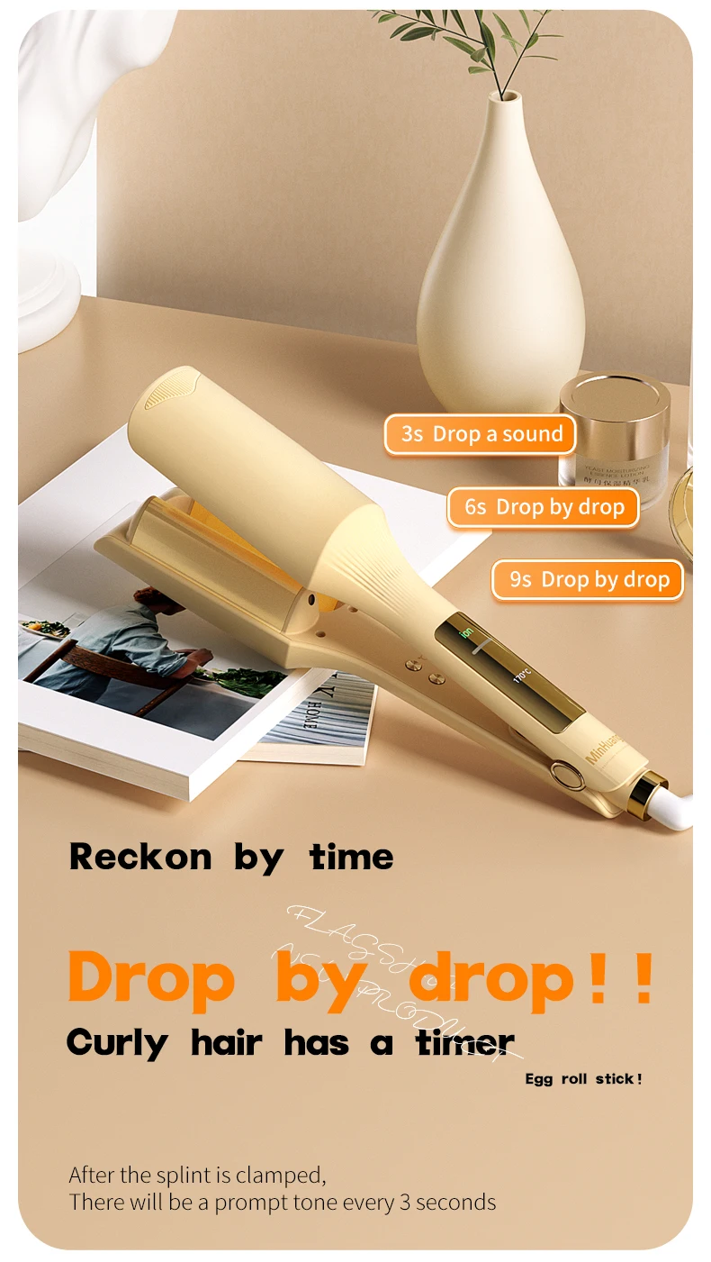 32mm Hair Wave Curling Iron Professional French Egg Roll Hair Curler Corrugated Wavy Styler Fast Heating Volumizing Styling Tool
