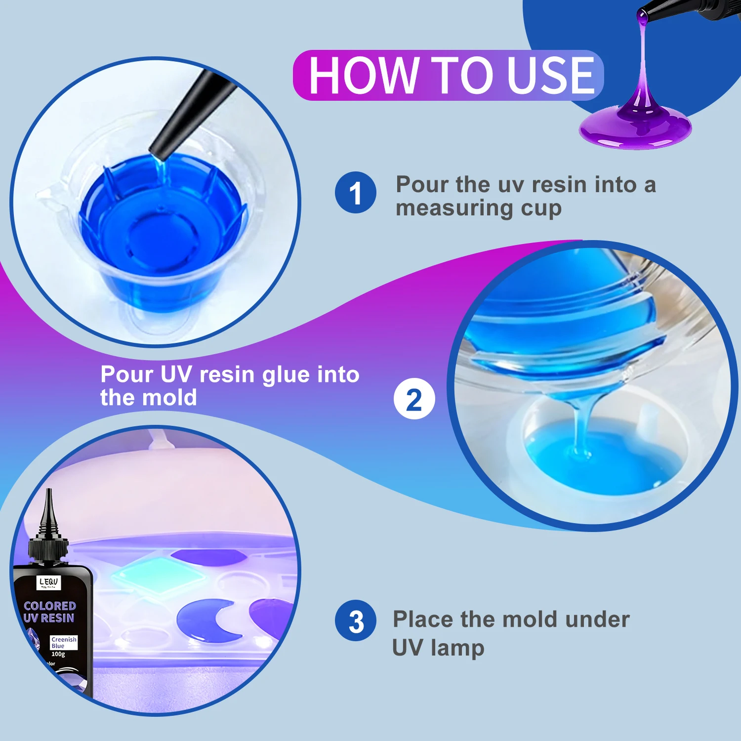 UV Resin, 12-Color Transparent UV Resin, Odorless Low-Shrinkage UV Colored Resin, Vibrant Colors, UV Resin Crafting Kit