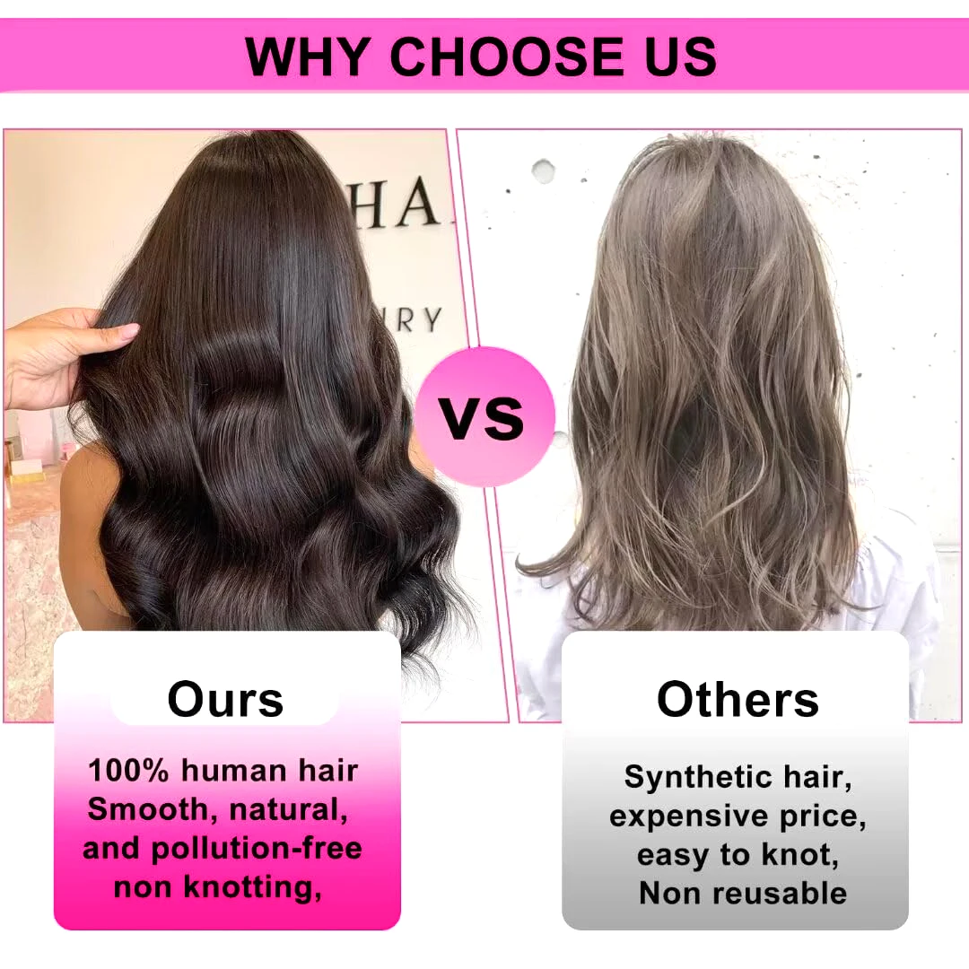 Clip-in Hair Extensions Straight Real Human Hair Seamless 120g Natural Black Human Clip-In Extensions Invisible Straight 8Pcs