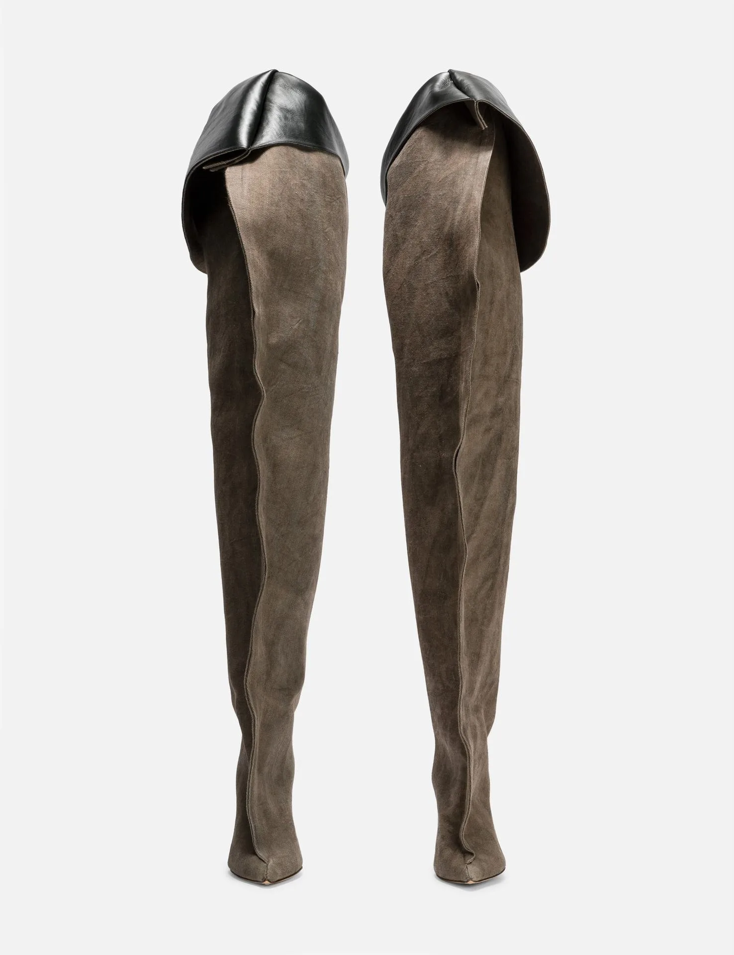 2026Autumn and Winter New Women's Wide Leg Stiletto High Heel Knee Long Boots Pointed 34-45 Large Leg Women's Boots