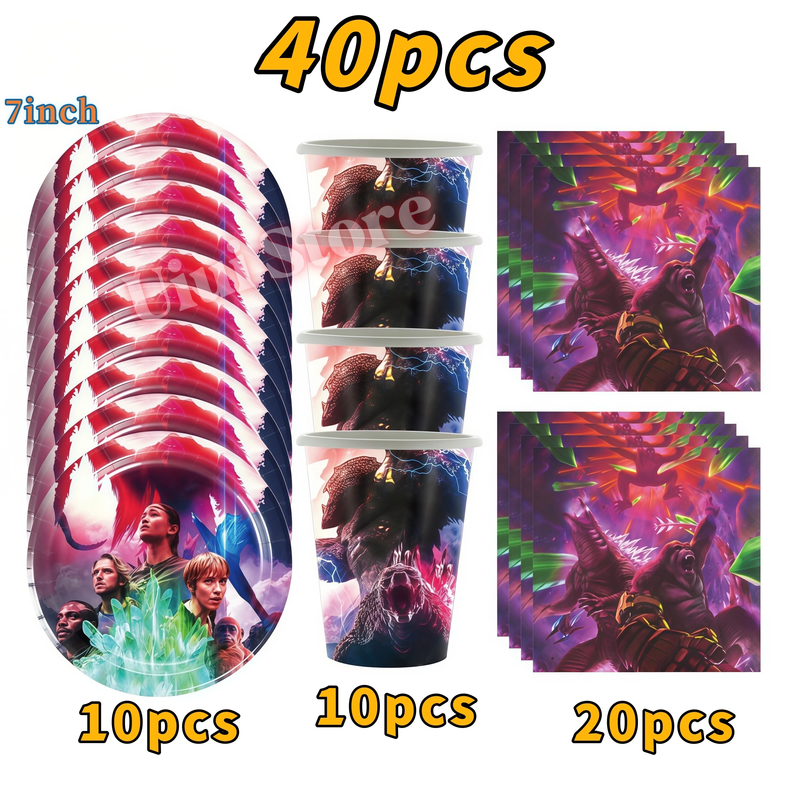 Monster Godzilled King Konged Birthday Party Supplies Plates Cup Napkin Balloon for Boys Party Favor Gift Baby Shower Decoration