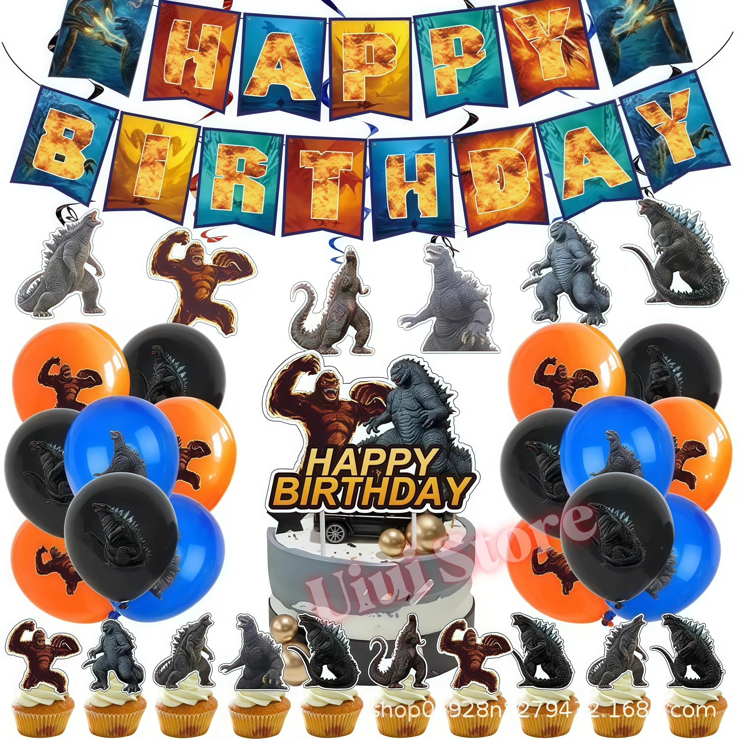 Monster Godzilled King Konged Birthday Party Supplies Plates Cup Napkin Balloon for Boys Party Favor Gift Baby Shower Decoration