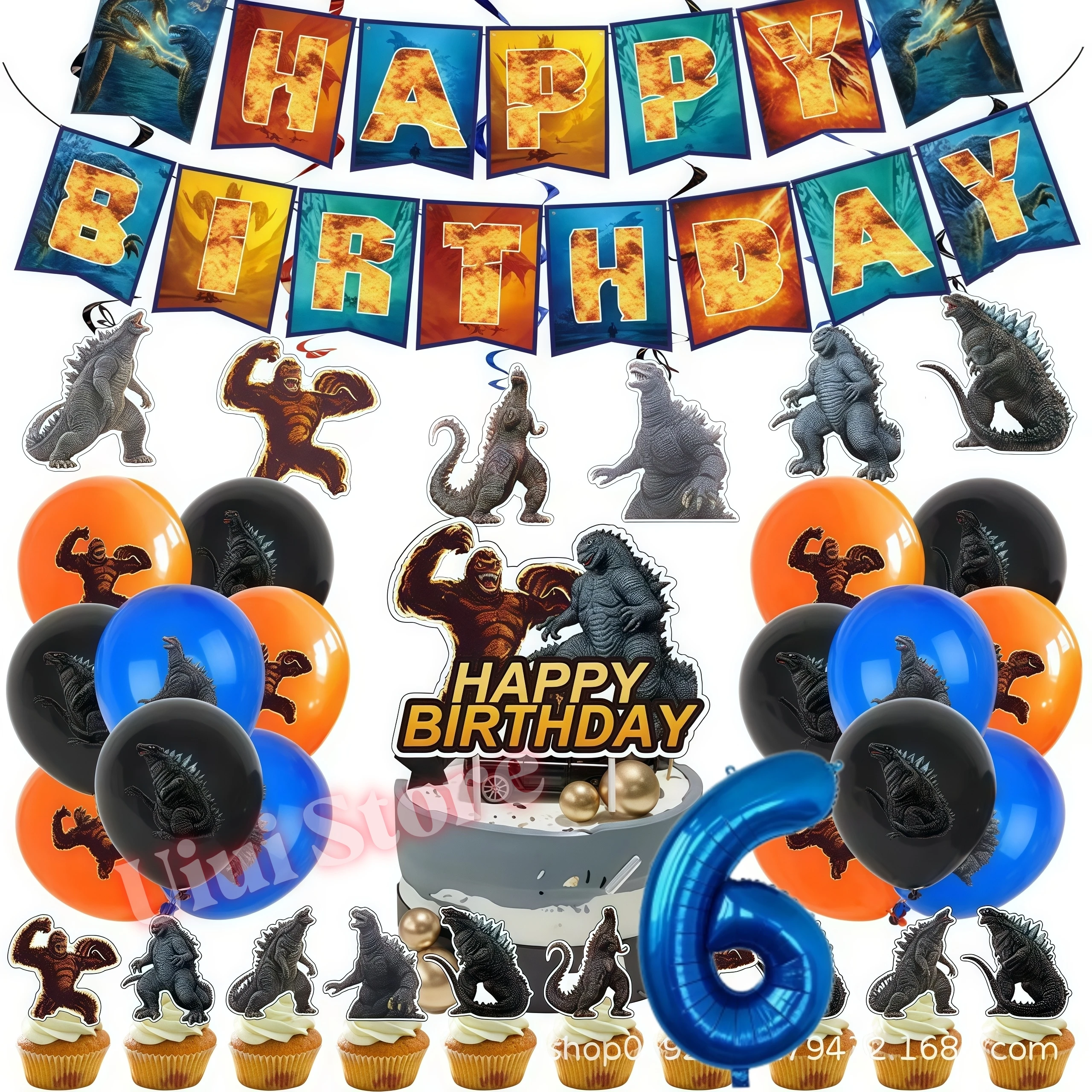 Monster Godzilled King Konged Birthday Party Supplies Plates Cup Napkin Balloon for Boys Party Favor Gift Baby Shower Decoration