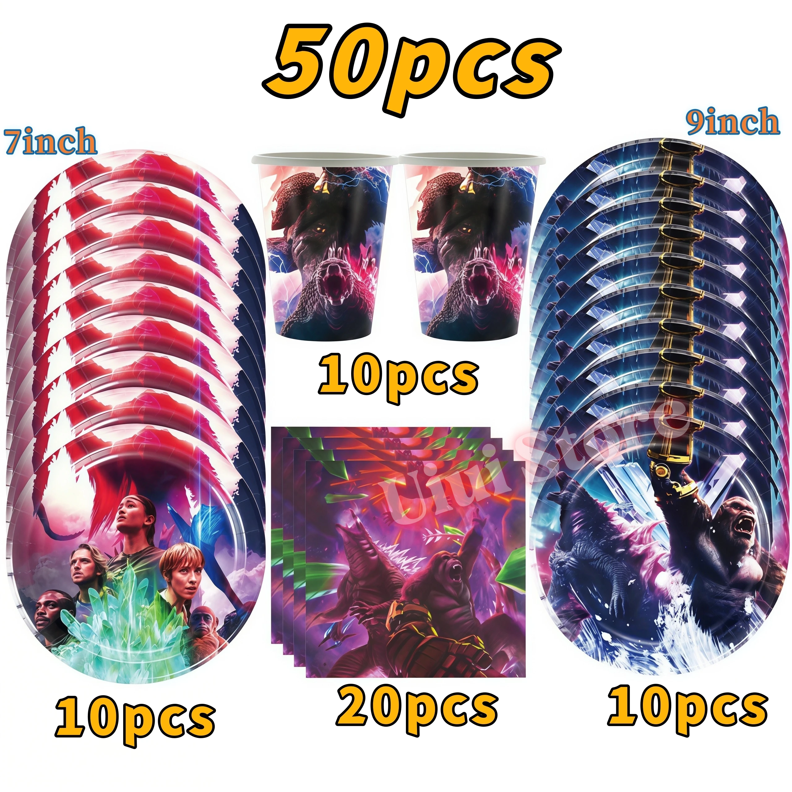 Monster Godzilled King Konged Birthday Party Supplies Plates Cup Napkin Balloon for Boys Party Favor Gift Baby Shower Decoration