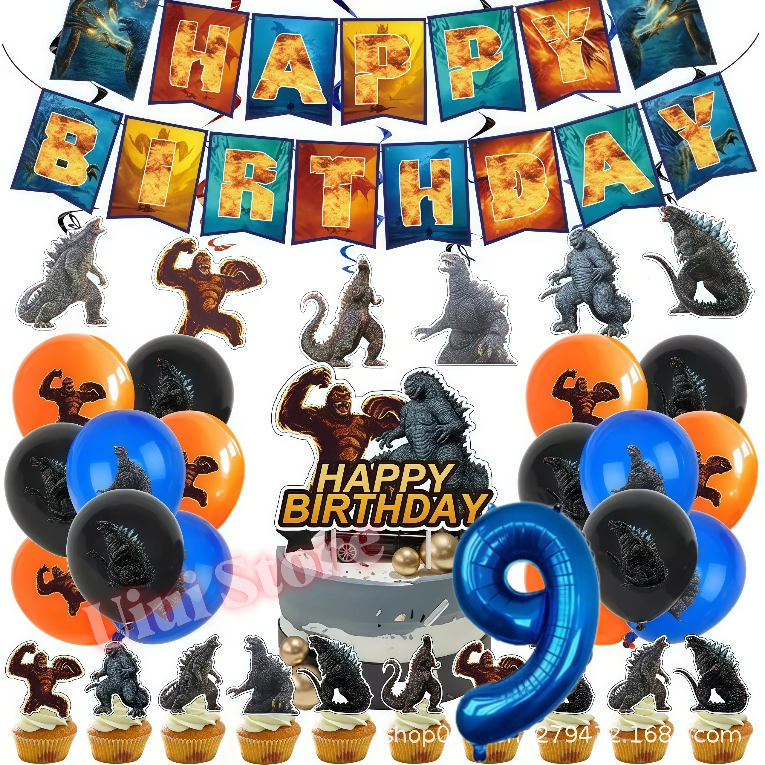 Monster Godzilled King Konged Birthday Party Supplies Plates Cup Napkin Balloon for Boys Party Favor Gift Baby Shower Decoration