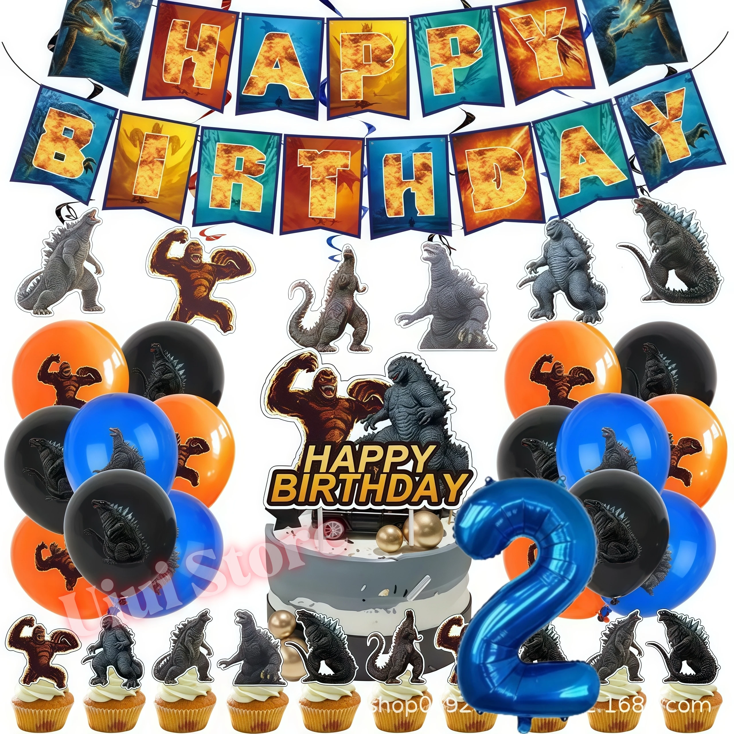 Monster Godzilled King Konged Birthday Party Supplies Plates Cup Napkin Balloon for Boys Party Favor Gift Baby Shower Decoration
