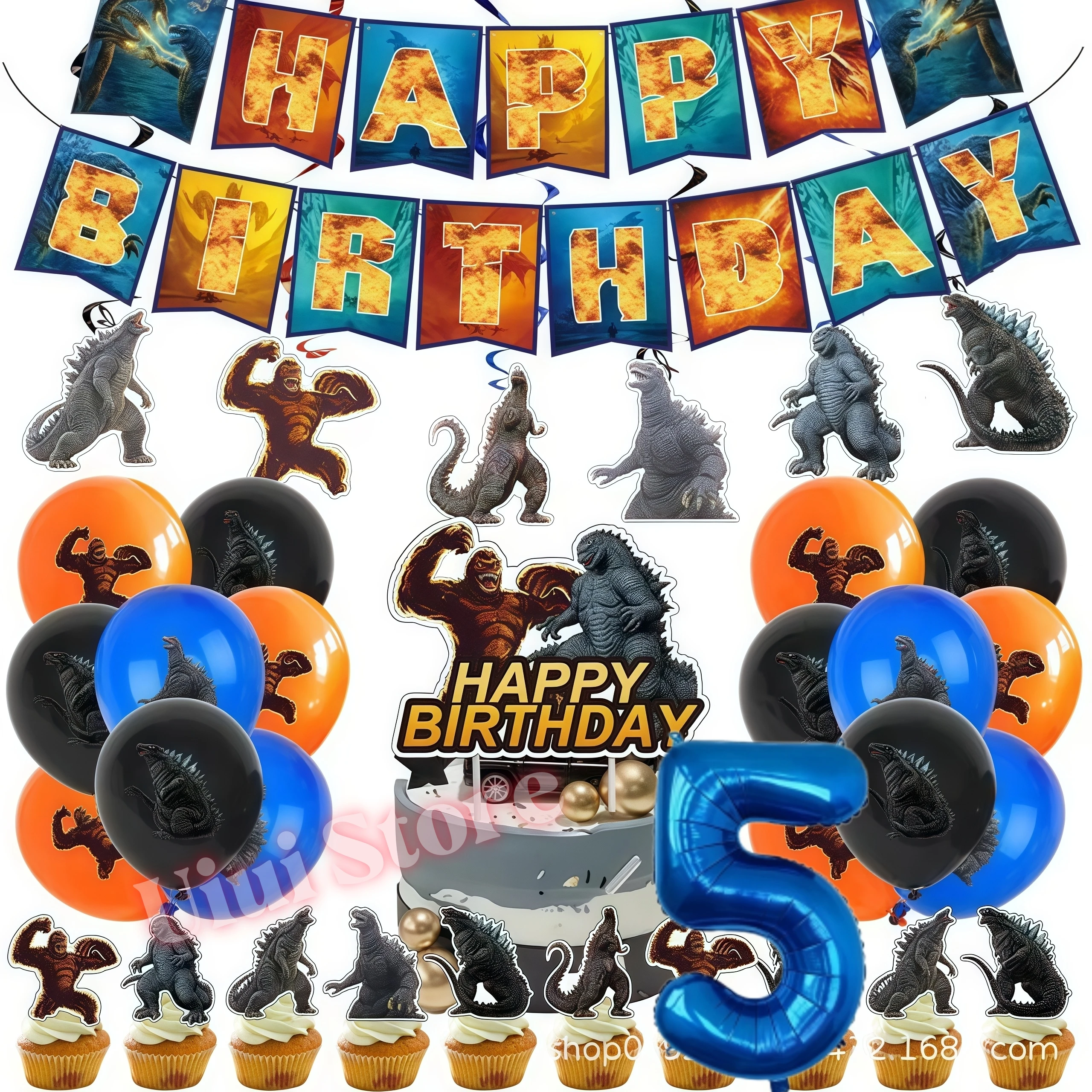 Monster Godzilled King Konged Birthday Party Supplies Plates Cup Napkin Balloon for Boys Party Favor Gift Baby Shower Decoration