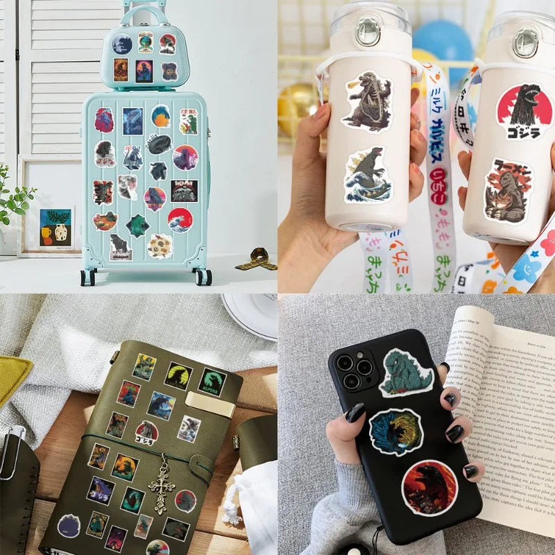 50pcs Godzilla Vs Kong Stickers King of The Monsters Laptop Logo Decal Macbook Cup Guitar Luggage Fridge Skateboard Bicycle Gift
