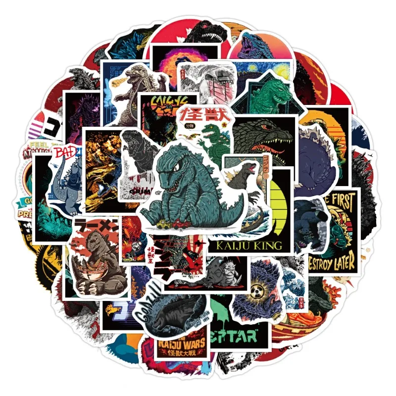 50pcs Godzilla Vs Kong Stickers King of The Monsters Laptop Logo Decal Macbook Cup Guitar Luggage Fridge Skateboard Bicycle Gift