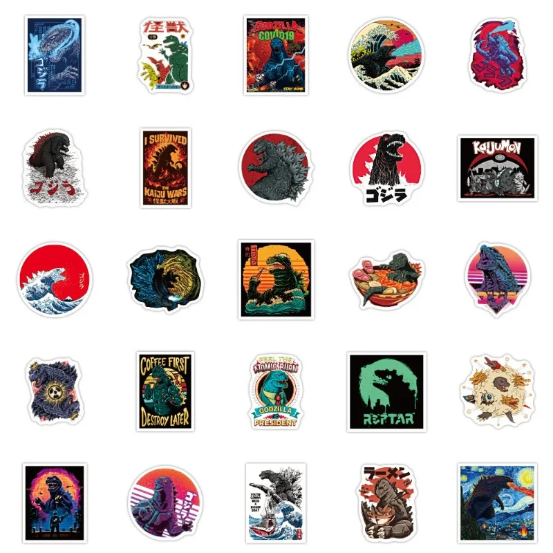 50pcs Godzilla Vs Kong Stickers King of The Monsters Laptop Logo Decal Macbook Cup Guitar Luggage Fridge Skateboard Bicycle Gift