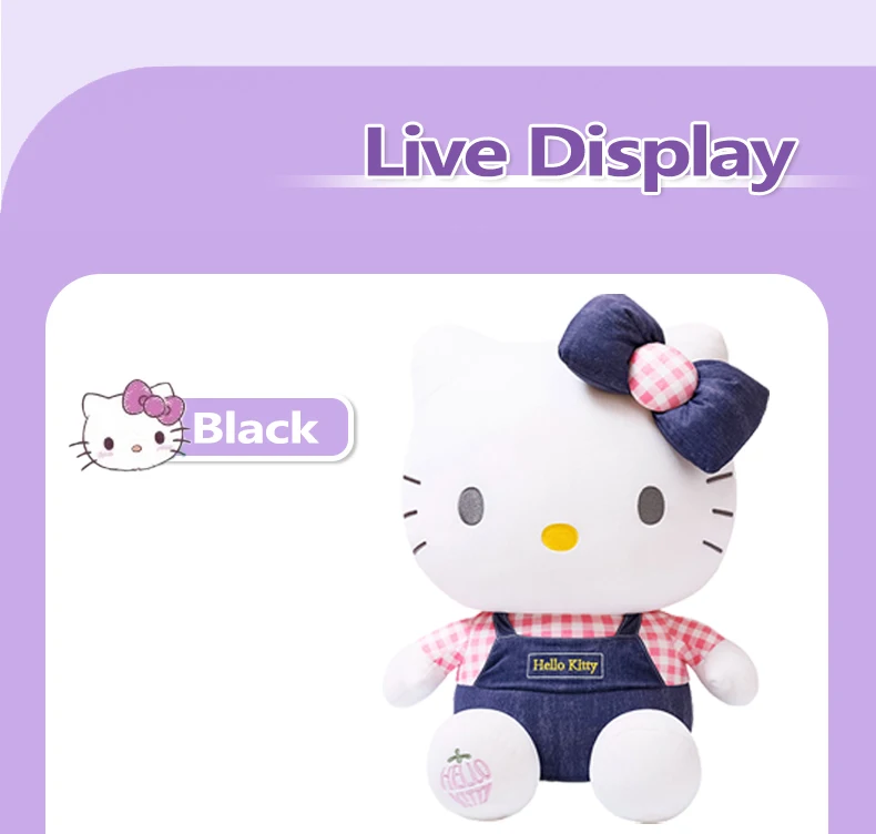Sanrio Hello Kitty Kuromi Throw Pillow Baby Stuffed Toys Anime Cat Plush Toys Plushie Kids Gifts Children Dolls For Girls Boys