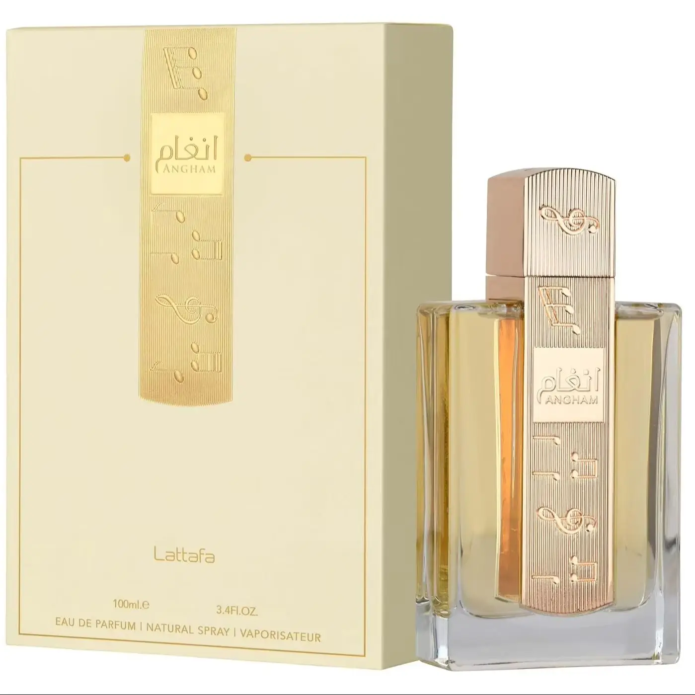 Lattafa Angham - Citrus, Lavender, Musk, Amber, Vanilla - Eau De Parfum Long-Lasting Fragrance for Unisex, 3.40 Ounce / 100 ml Lavender Is a Soft Herb with a Long-Lasting Fragrance and an Elegant Mature Temperament, Suitable for Autumn, Winter, Evenings