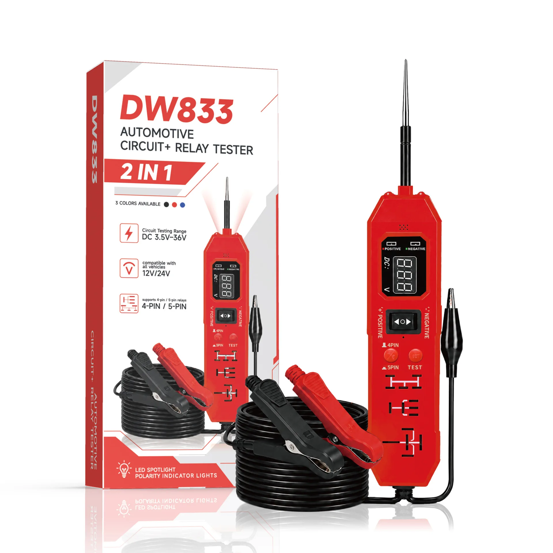 New Arrival! DW833 2 IN 1 Automotive Circuit Tester And Car Relay Tester