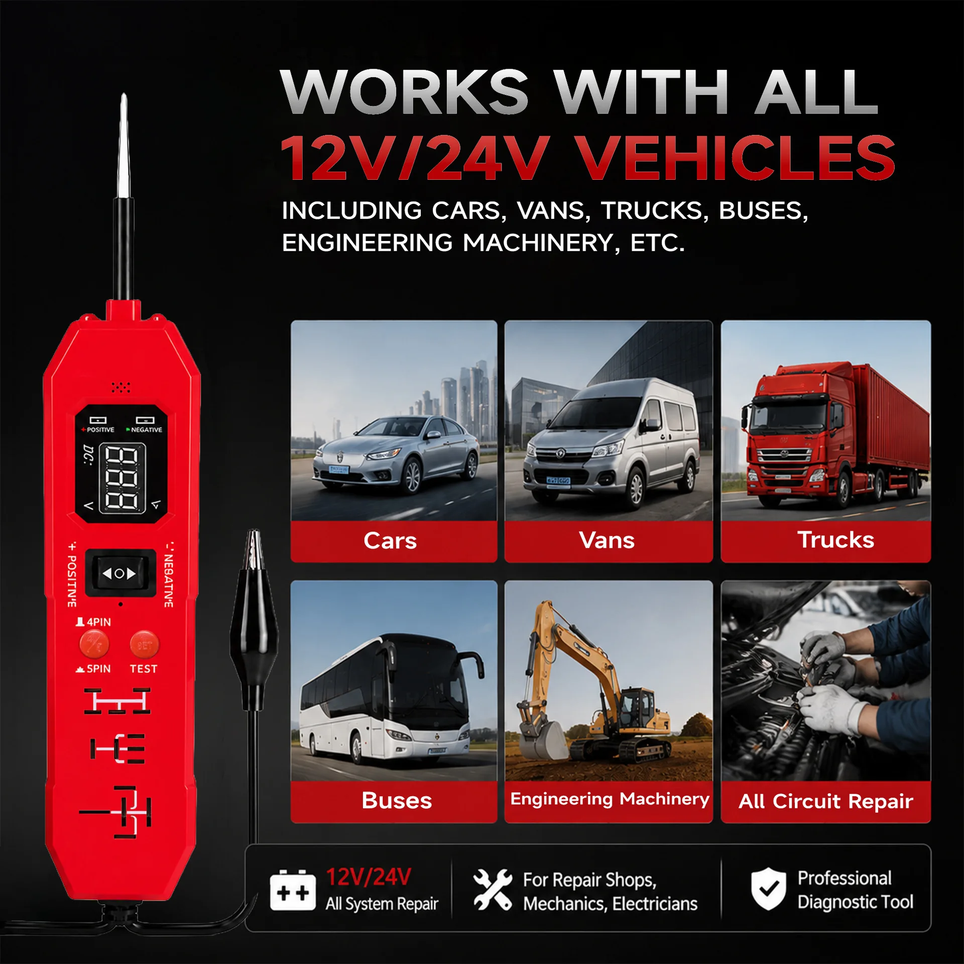 New Arrival! DW833 2 IN 1 Automotive Circuit Tester And Car Relay Tester