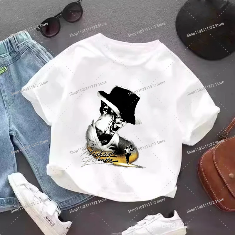 Vintage Michael Jackson Graphic T-shirt Summer Tops Short Sleeve Boys Clothes Fashion Hip Hop Casual Shirts Birthday Gifts Tees
