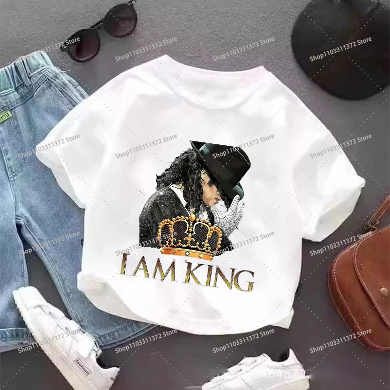 Vintage Michael Jackson Graphic T-shirt Summer Tops Short Sleeve Boys Clothes Fashion Hip Hop Casual Shirts Birthday Gifts Tees