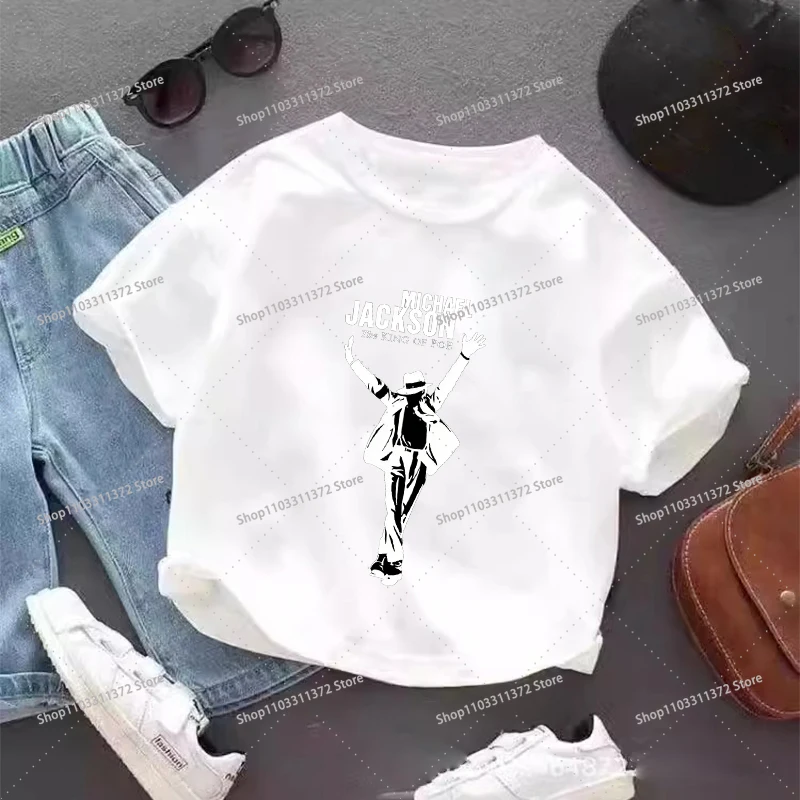 Vintage Michael Jackson Graphic T-shirt Summer Tops Short Sleeve Boys Clothes Fashion Hip Hop Casual Shirts Birthday Gifts Tees
