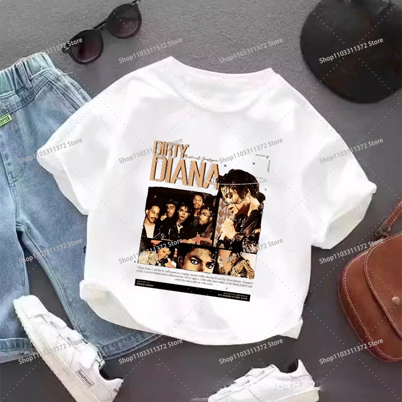 Vintage Michael Jackson Graphic T-shirt Summer Tops Short Sleeve Boys Clothes Fashion Hip Hop Casual Shirts Birthday Gifts Tees