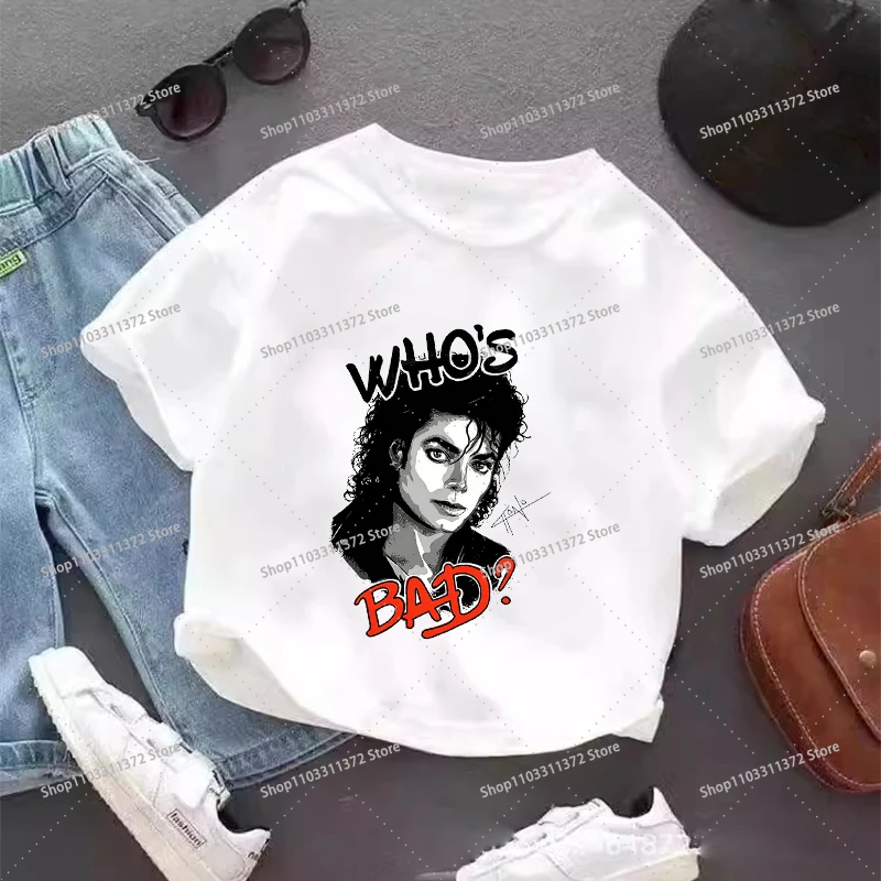 Vintage Michael Jackson Graphic T-shirt Summer Tops Short Sleeve Boys Clothes Fashion Hip Hop Casual Shirts Birthday Gifts Tees