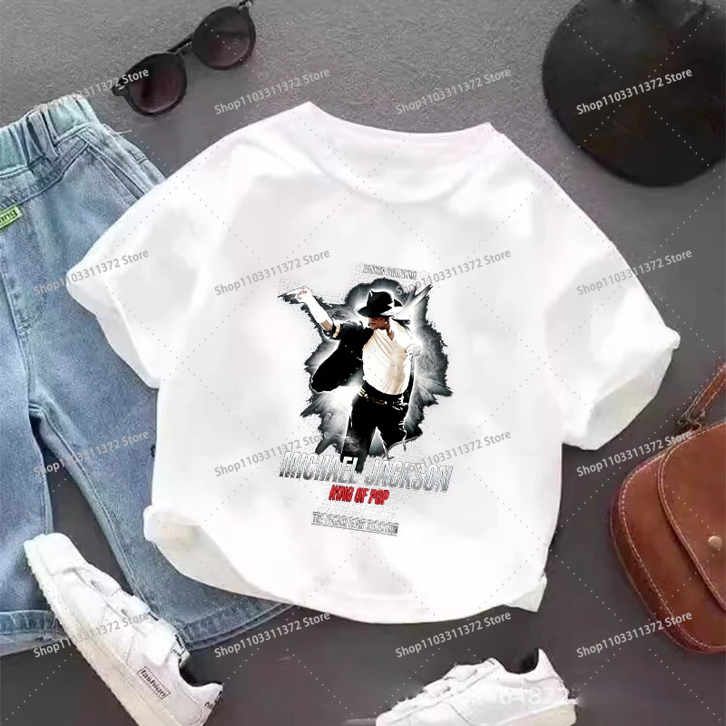 Vintage Michael Jackson Graphic T-shirt Summer Tops Short Sleeve Boys Clothes Fashion Hip Hop Casual Shirts Birthday Gifts Tees