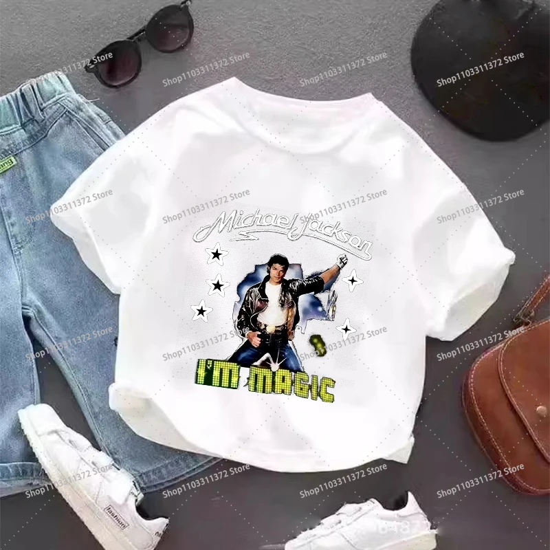 Vintage Michael Jackson Graphic T-shirt Summer Tops Short Sleeve Boys Clothes Fashion Hip Hop Casual Shirts Birthday Gifts Tees