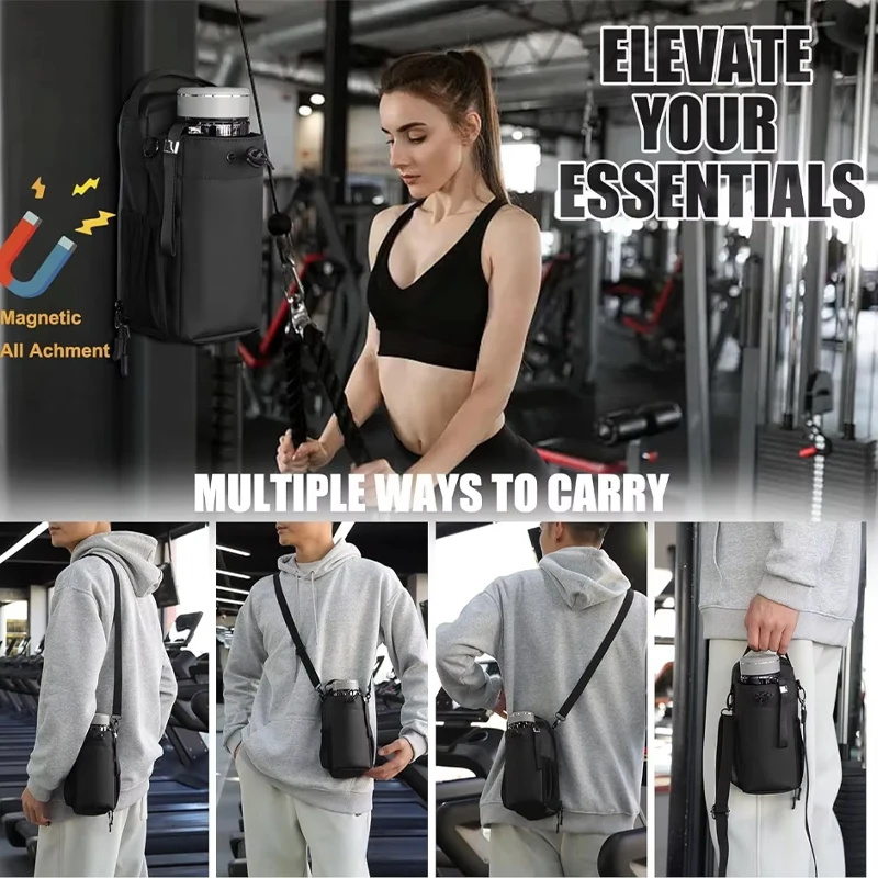 Sports Molle Fitness Strong Magnetic Force Bag Customized Design Water Bottle Multi-Function Carrier Gym Magnetic Bags Pouch