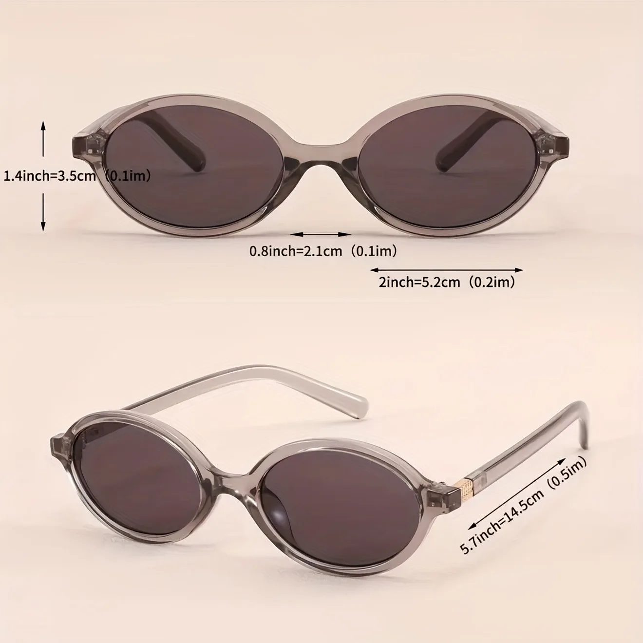Y2K Style Oval Women'S Glasses Small Frame Fashionable Vintage with Decorate Function for Women Men