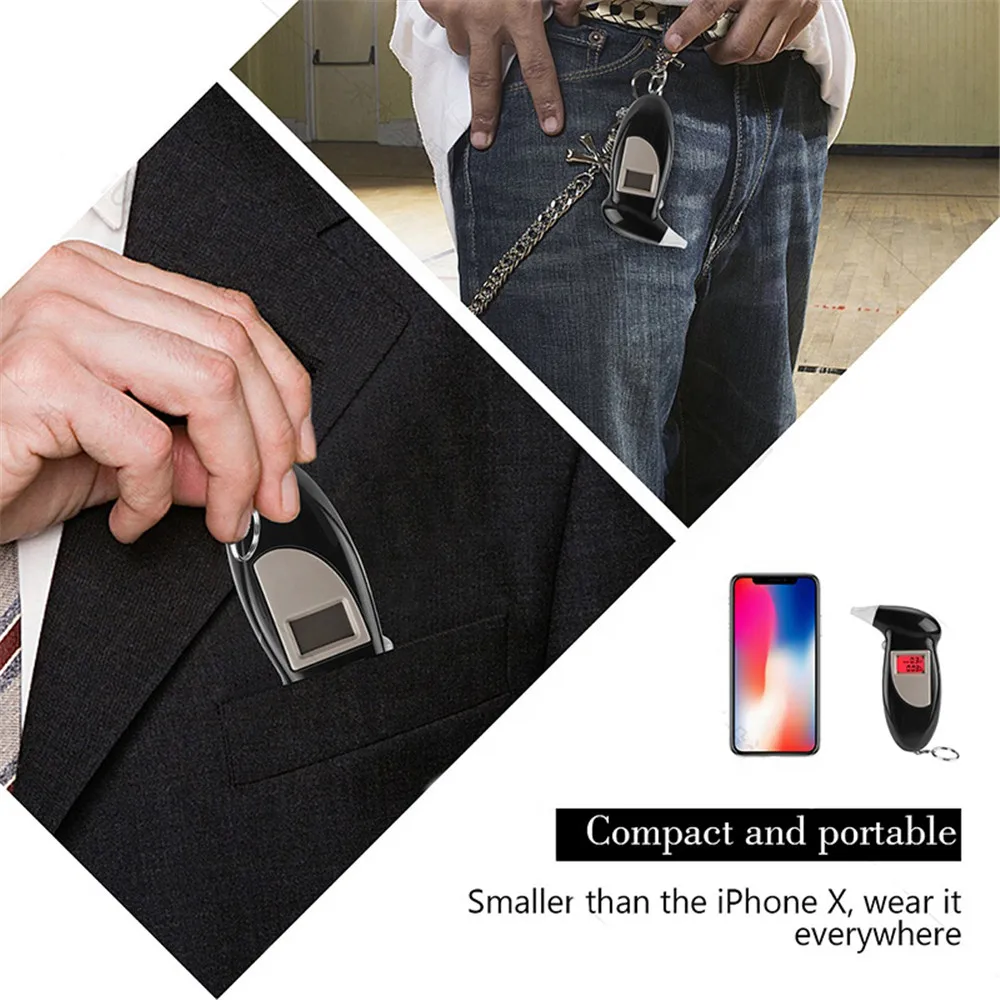 Professional Digital Breath Tester Breathalyzer Alcohol Breath Tester Alcohol Detector Lcd Detector Backlight Light Dropshipping