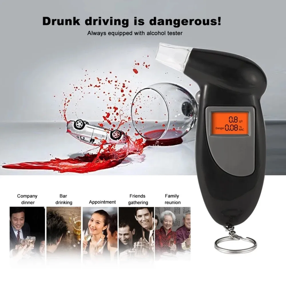 Professional Digital Breath Tester Breathalyzer Alcohol Breath Tester Alcohol Detector Lcd Detector Backlight Light Dropshipping