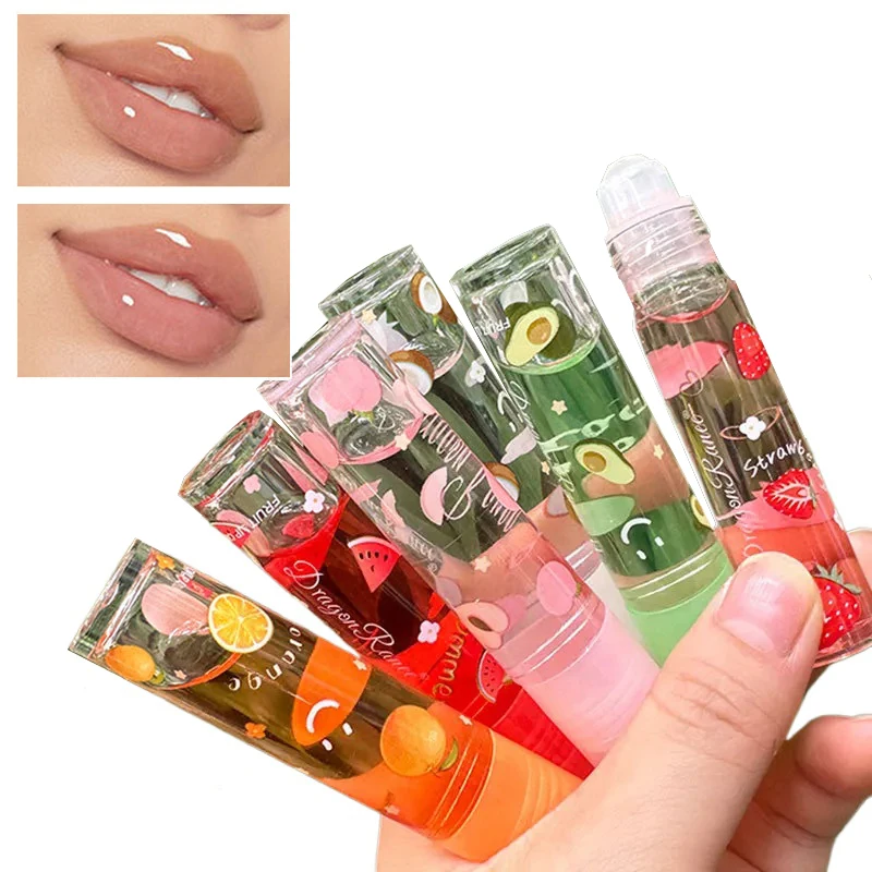 6 Color Plumping Clear Lip Oil Mirror Water Lip Gloss Lip Glaze Transparent Liquid Lipstick Moisturizing Fruit Lips Care Make Up