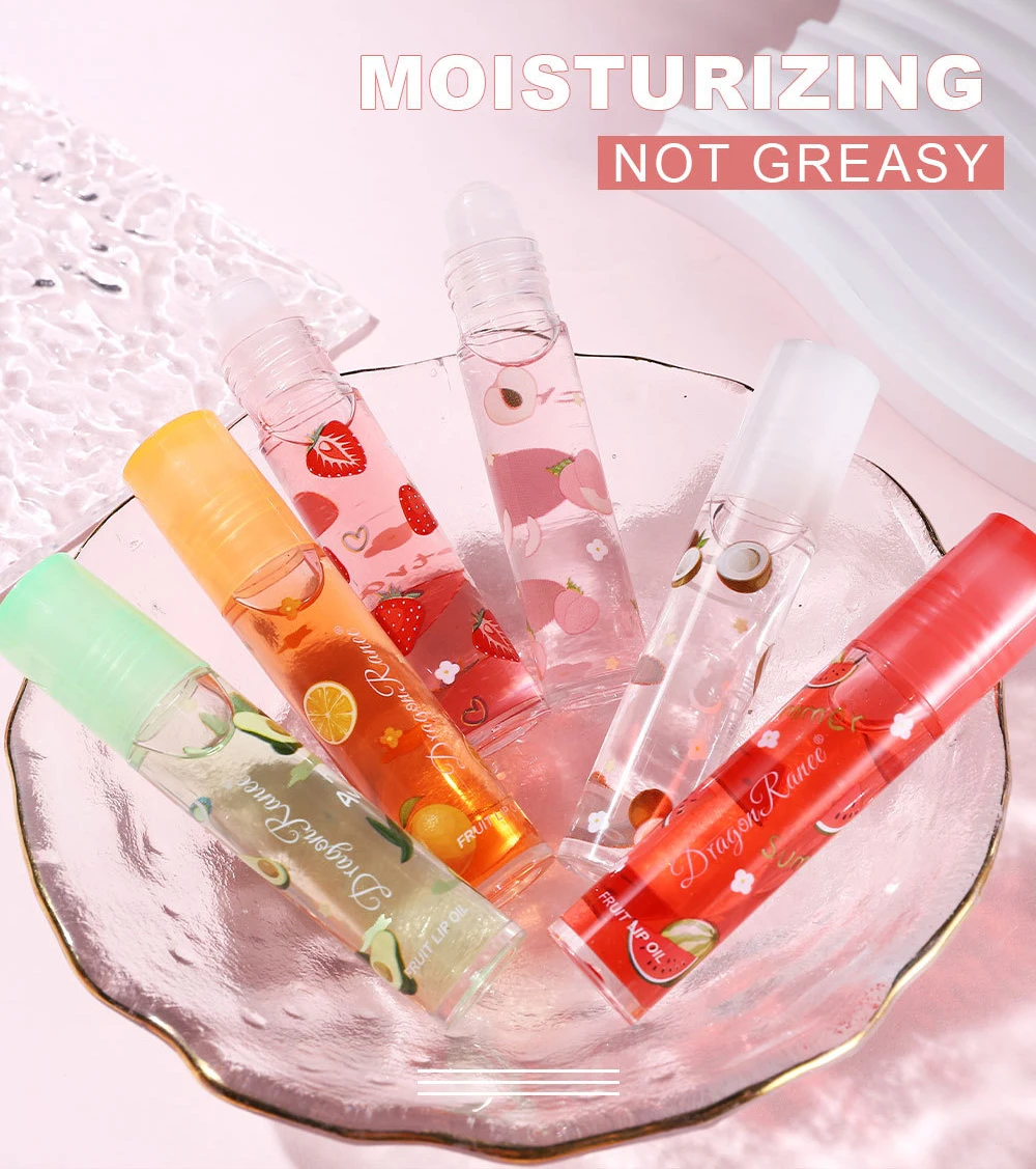 6 Color Plumping Clear Lip Oil Mirror Water Lip Gloss Lip Glaze Transparent Liquid Lipstick Moisturizing Fruit Lips Care Make Up