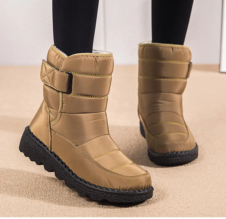Women Boots 2025 Winter Shoes Woman Waterproof Snow Boots Winter Warm Fur Botas Mujer Korea Style Black Ankle Boots For Women
