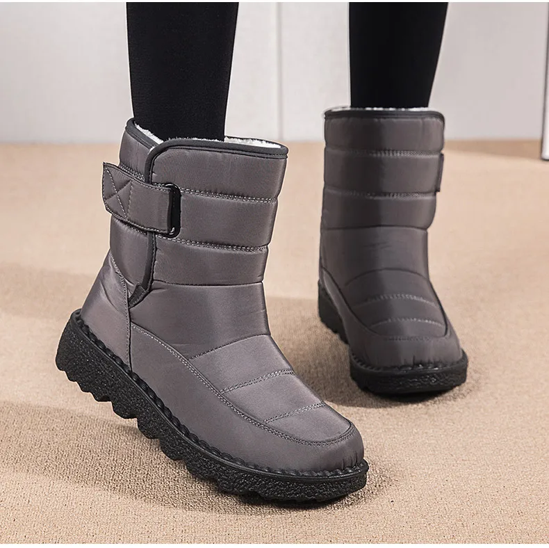 Women Boots 2025 Winter Shoes Woman Waterproof Snow Boots Winter Warm Fur Botas Mujer Korea Style Black Ankle Boots For Women