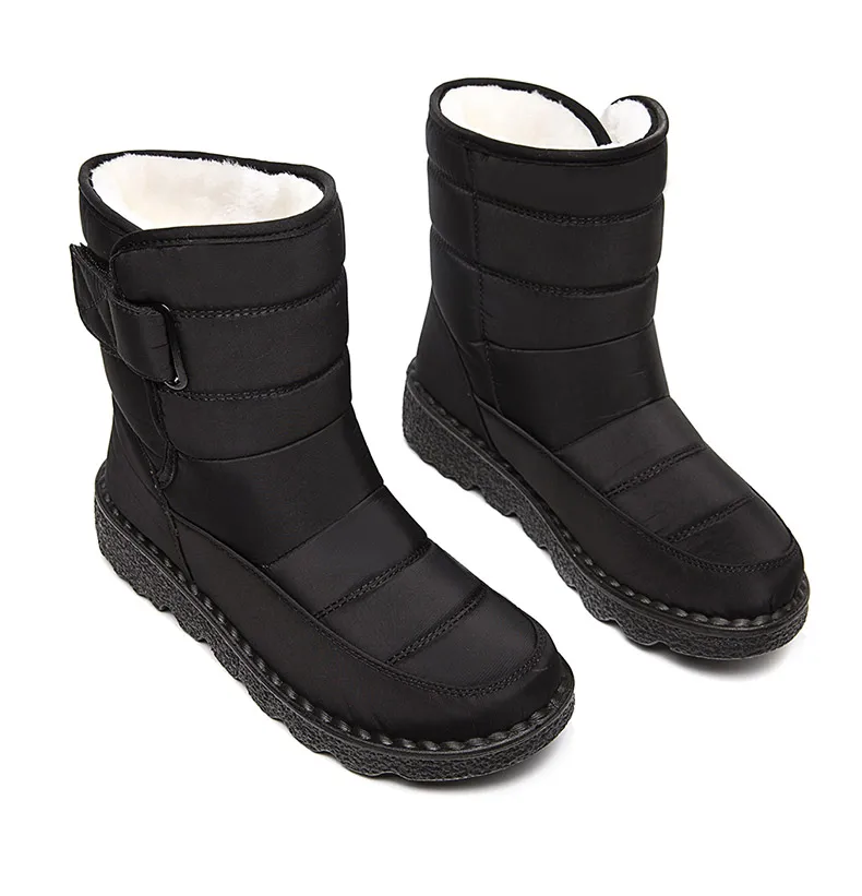Women Boots 2025 Winter Shoes Woman Waterproof Snow Boots Winter Warm Fur Botas Mujer Korea Style Black Ankle Boots For Women