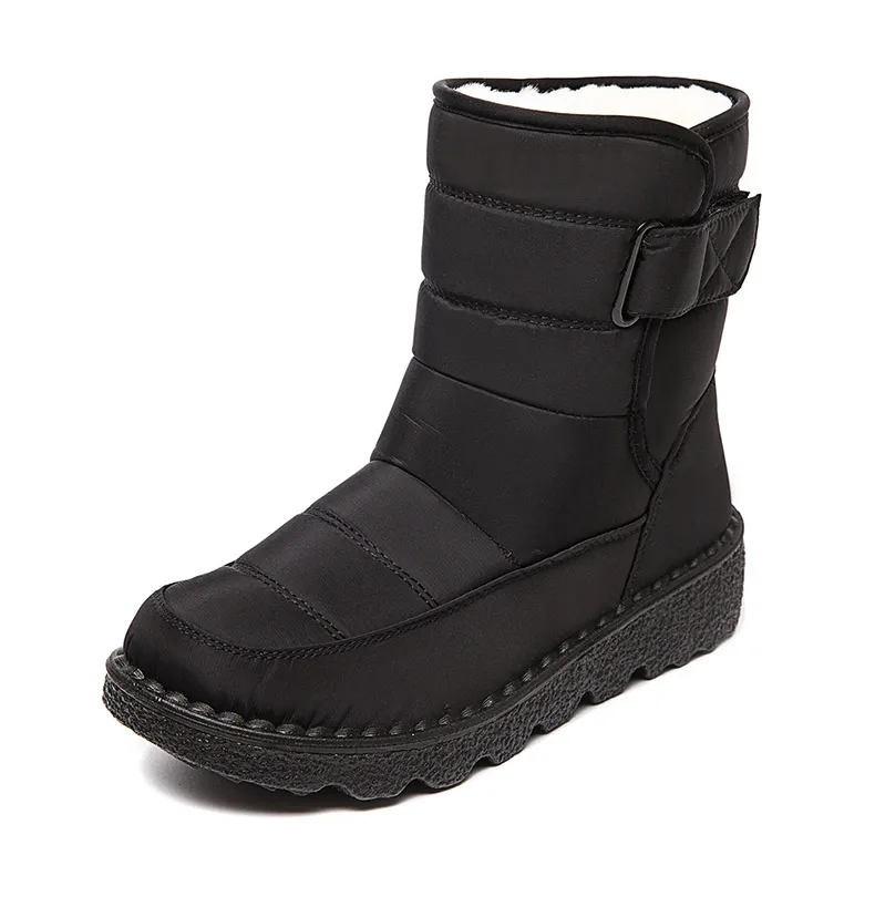 Women Boots 2025 Winter Shoes Woman Waterproof Snow Boots Winter Warm Fur Botas Mujer Korea Style Black Ankle Boots For Women