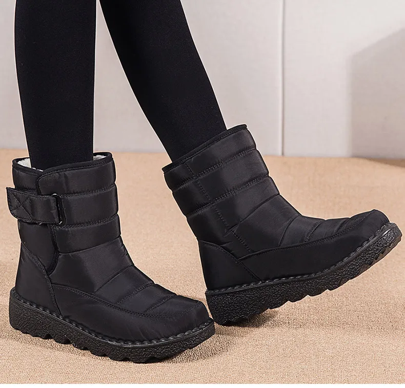 Women Boots 2025 Winter Shoes Woman Waterproof Snow Boots Winter Warm Fur Botas Mujer Korea Style Black Ankle Boots For Women
