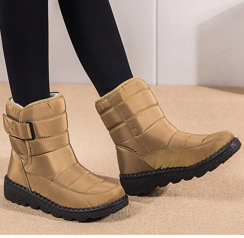 Women Boots 2025 Winter Shoes Woman Waterproof Snow Boots Winter Warm Fur Botas Mujer Korea Style Black Ankle Boots For Women
