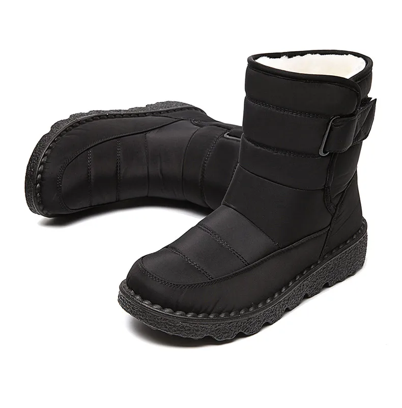 Women Boots 2025 Winter Shoes Woman Waterproof Snow Boots Winter Warm Fur Botas Mujer Korea Style Black Ankle Boots For Women