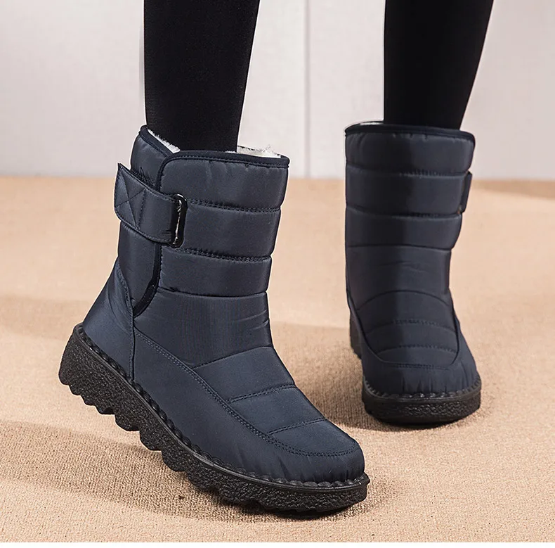 Women Boots 2025 Winter Shoes Woman Waterproof Snow Boots Winter Warm Fur Botas Mujer Korea Style Black Ankle Boots For Women