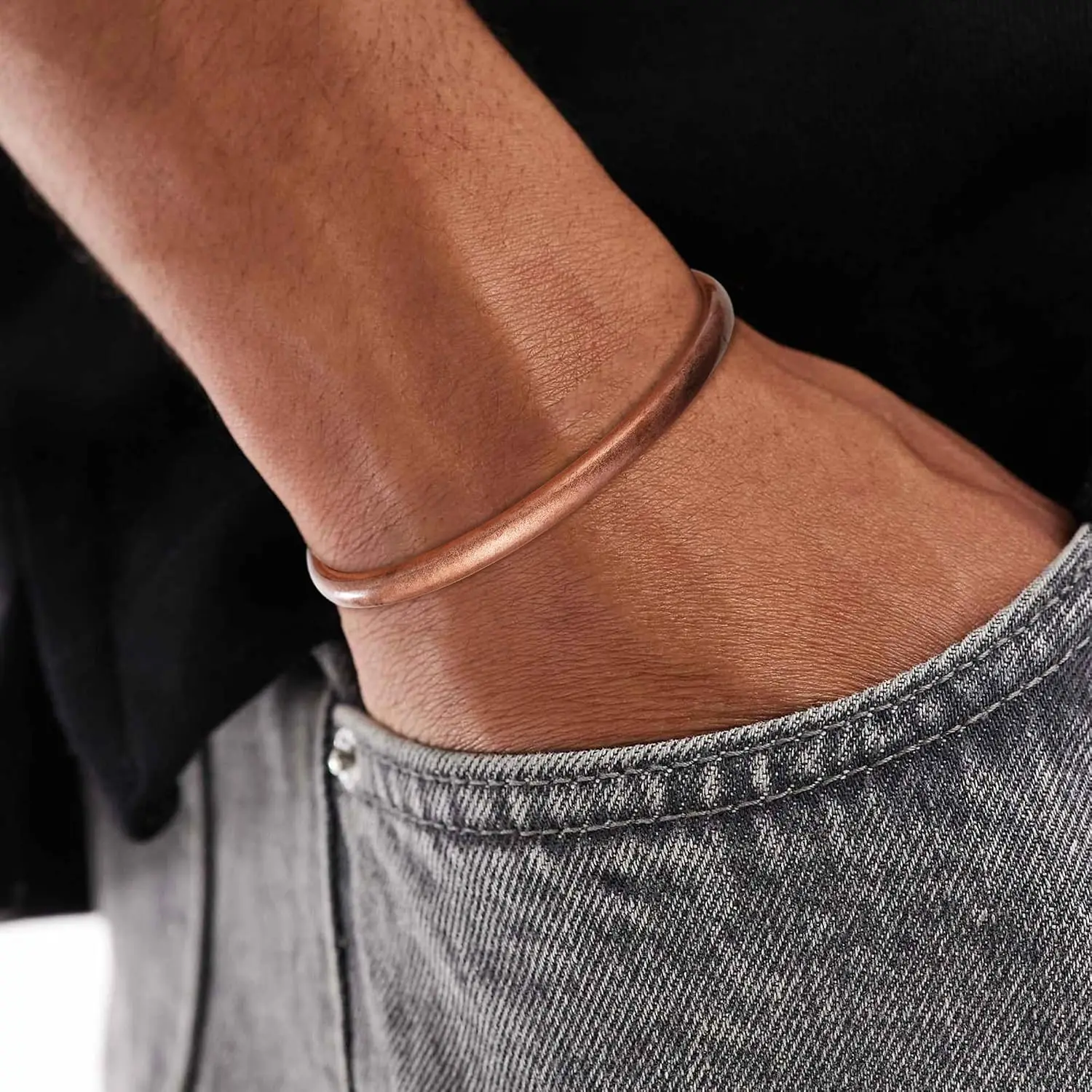 Pure Copper Bracelets for Women Men Waterproof Healing Cuff Bracelets Adjustable Chunky Healing Copper Bangle Jewelry Gifts
