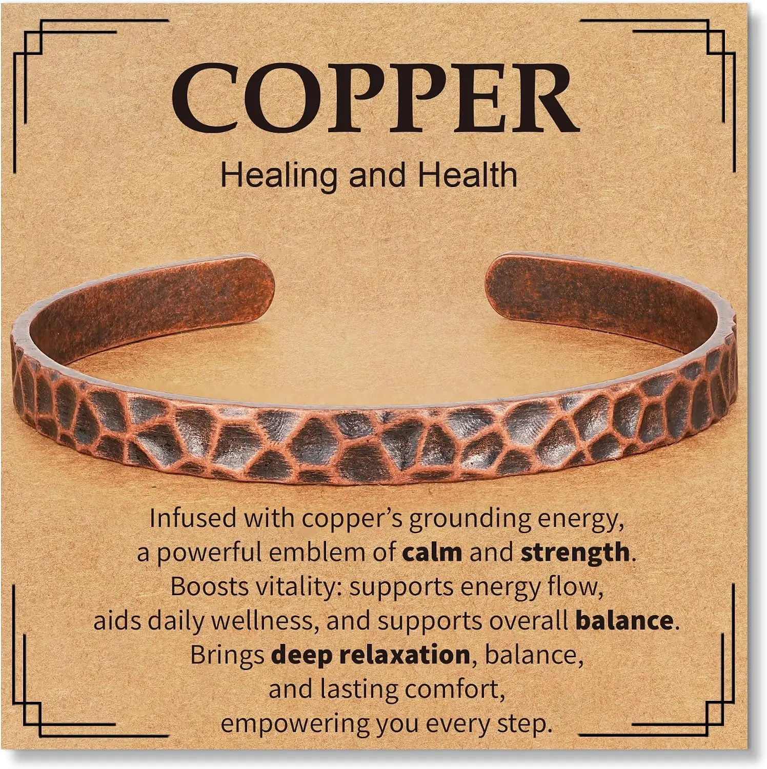 Pure Copper Bracelets for Women Men Waterproof Healing Cuff Bracelets Adjustable Chunky Healing Copper Bangle Jewelry Gifts