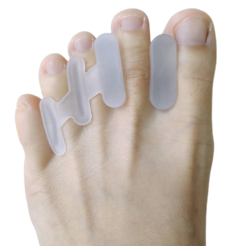 2pieces=1pair Hammer Toe Splitter Hallux Valgus Gel Insole Silicone Separators Correction Overlapping Orthopedic Foot Care