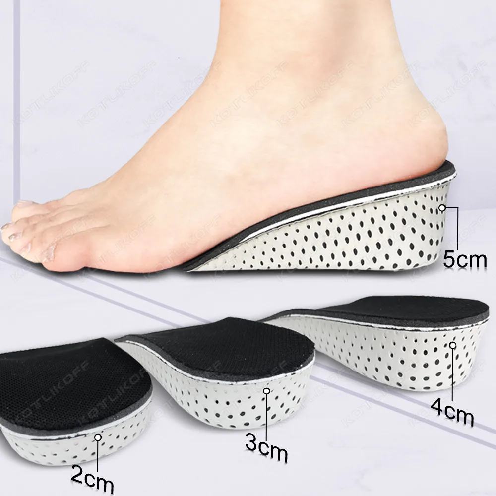 Height Increase Half Shoe Insoles Heel Insert Sport Cushion EVA Memory Foam Heel Lifting 2/3/4/5CM Taller Invisible Heighten Pad