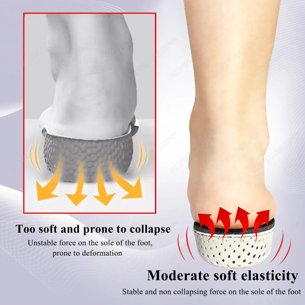 Height Increase Half Shoe Insoles Heel Insert Sport Cushion EVA Memory Foam Heel Lifting 2/3/4/5CM Taller Invisible Heighten Pad