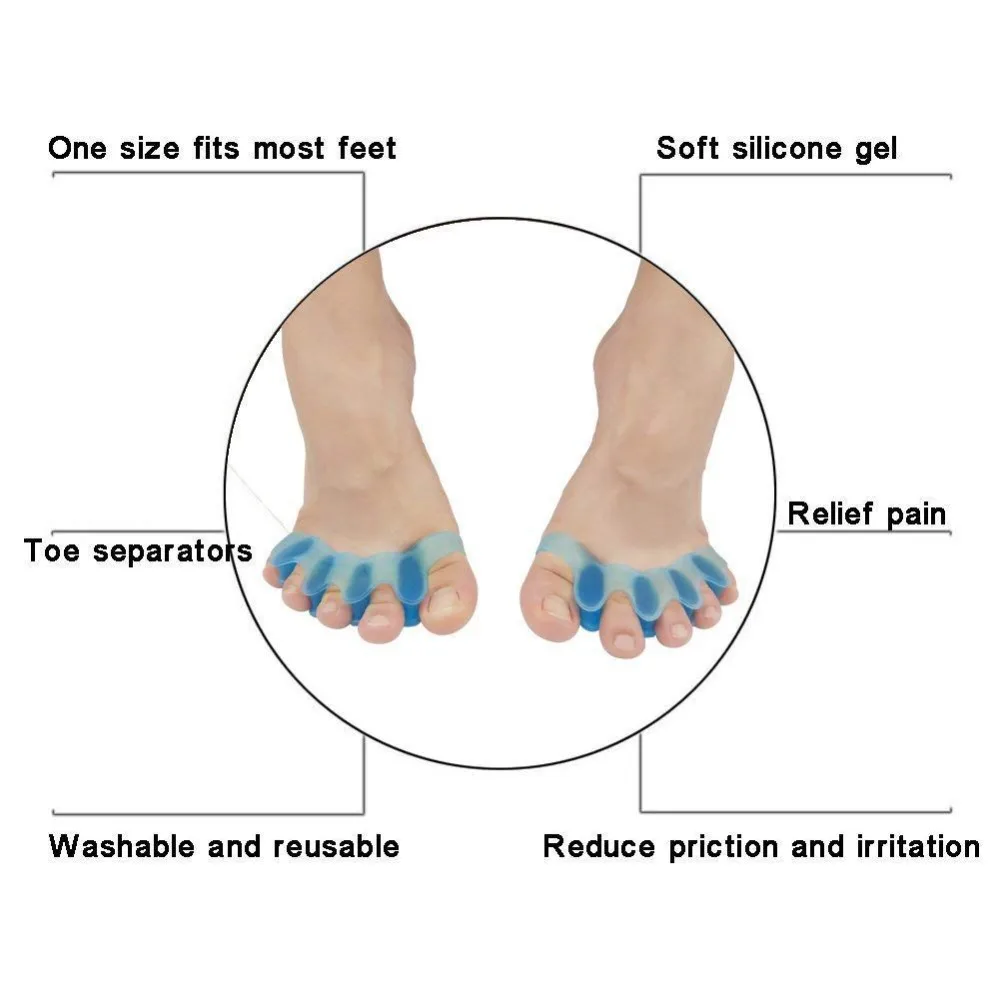 2pcs=1pair New Protective Toes Separator Suitable Bunion Corrector Material Soft Gel Straightener Spacers Stretchers Care Tool