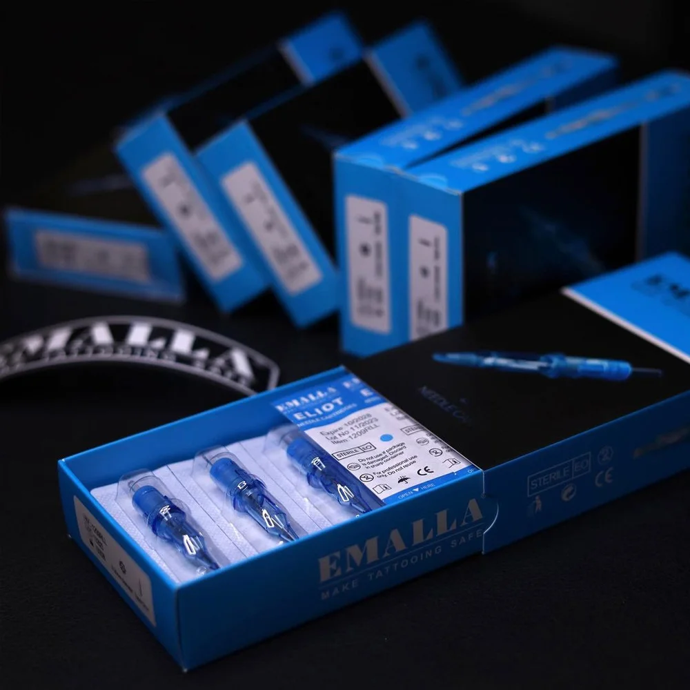 10/20PCS EMALLA Eliot Tattoo Cartridge Needles RL RS CM MG Disposable Sterilized EMALLA Official Genuine Cartridge Needles